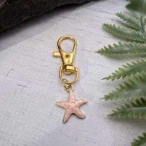 Gold and Pink Starfish Key Holder